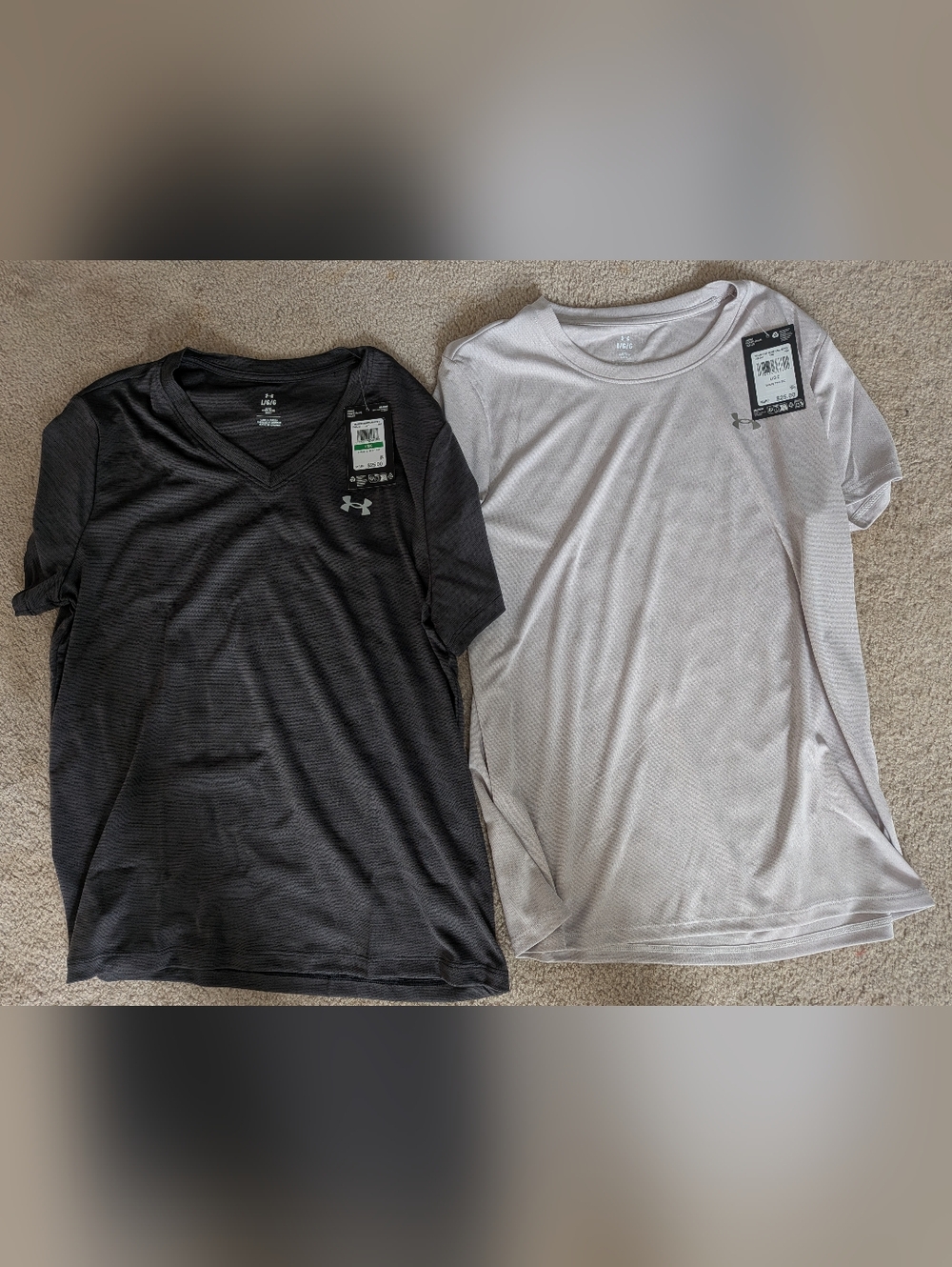 Under Armour Women’s Short-Sleeve Tees - Black & Light Gray